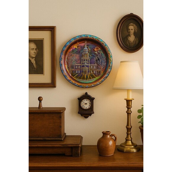 Other - Indiana Glass Marigold Carnival Glass Plate – Independence Hall, 1976